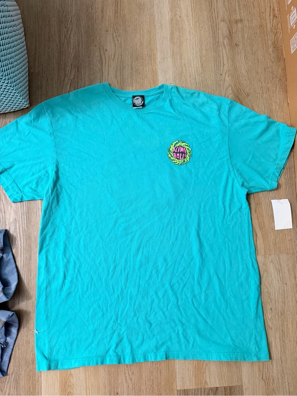 Santa Cruz Slime balls Graphic Teal Crew Neck T-Shirt - Men or women’s